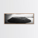 Island Volcano, Crater View, Aerial Landscape, Coastal Photography, Canvas Print, Nature Wall Decor, Bedroom Art, Monochrome Landscape
