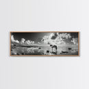 Beach Horse Reflection, Coastal Freedom, Wild Spirit Scene, Framed Canvas Print, Western Bathroom Art, Minimalist Beach House Decor