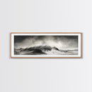 Sand Dune Storm, Coastal Winds, Black and White Nature, Framed Canvas Print, Neutral Wall Art, Hallway Decor, Minimalist Style