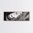 Desert Canyon Swirl, Abstract Rock Layers, Light and Shadow, Framed Canvas Print, Minimalist Living Room Art, Earth Tone Decor