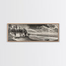 Cliffside Forest, Pacific Coastline, Dramatic Ocean View, Framed Canvas Print, Natural Landscape, Cabin Wall Art, Rustic Coastal Decor