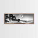 Forest Edge Beach, Coastal Sandscape, Sunset Sky, Canvas Print, Black and White Landscape, Coastal Living Room Art, Natural Vibes