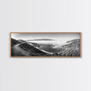 Mountain Road, Foggy Ocean View, Cliffside Drive, Framed Canvas Print, Scenic Wall Decor, Travel Photography, Modern Minimalist Art