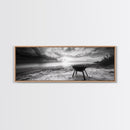 Beach Grill, Sunset Shore, Cloudy Horizon, Canvas Print, Coastal Minimalist Decor, Kitchen Wall Art, Autumn Beach House Accent