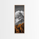 Majestic Peak, Autumn Trees, Nature Mountain Scene, Framed Canvas Print, Rustic Wall Art, Cabin Decor, Adventure Vibes, Fall Landscape Art
