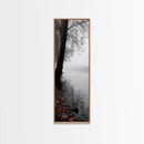 Foggy Shore, Autumn Path, Moody Nature Wall Art, Canvas Print, Fall Leaves, Serene Forest, Bedroom Decor, Woodland Landscape
