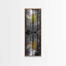 Yellow Tree, Autumn Woods, Forest Reflection, Nature Glow, Framed Canvas Print, Fall Wall Art, Rustic Decor, Cabin Art, Earthy Tones