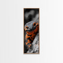 Lizard Closeup, Reptile Wall Art, Bold Colors, Nature Print, Framed Canvas Print, Animal Lover Gift, Office Wall Decor, Modern Jungle Art