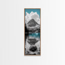 Lake Reflection, Blue Water, Mountain View, Nature Serenity, Canvas Print, Minimalist Wall Art, Bedroom Landscape Decor, Coastal Wall Art