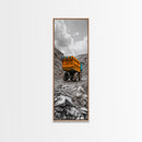 Mining Truck, Industrial Power, Bold Machinery, Construction Scene, Canvas Print, garage wall art, boys room decor, grunge wall art