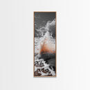 Splash Art, Sea Foam, Sunset Water, Ocean Spray, Canvas Print, Bathroom Wall Art, Beach Aesthetic, Abstract Coastal Photography
