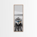Rowboat Front, Calm Water, Lake Stillness, Serene View, Framed Canvas Print, Nautical Decor, Minimalist Art, Coastal Living Room