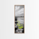 Lily Pads, Serene Pond, Nature Reflection, Framed Canvas Print, Minimalist Landscape Art, Bathroom Wall Art, Tranquil Modern Decor