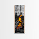 Ember Glow, Campfire Evening, Rustic Firelight, Canvas Print, Autumn Wall Art, Nature Photography, Minimalist Adventure Decor