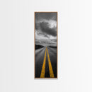Yellow Lines, Endless Road, Moody Highway Art, Adventure Wall Decor, Canvas Print, Urban Modern Wall Art, Man Cave or Office Art