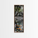 Koi Pond, Peaceful Water, Zen Garden Vibes, Orange Fish, Reflective Nature, Framed Canvas Print, Serene Bedroom Wall Art, Living Room Art