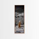 Wild Serval, Desert Cat, Savannah Wildlife, Majestic Predator, Framed Canvas Print, Safari Theme Living Room Wall Art, Modern Nature Decor