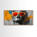 Retro Glam, Bold Woman, Pop Art Fashion, Orange Splash, Framed Canvas Print, Bedroom Wall Art, Modern Glam Decor, Statement Wall Piece