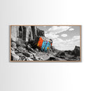 Painted Rock Trail, Vivid Canyon Colors, Framed Canvas Print, Boho Desert Art, Nature Lover Wall Decor, Adventure Vibes, Hallway Art