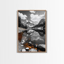Alpine Lake, Orange Rocks, Mountain Reflection, Canvas Print, Wilderness Wall Art, Nature Explorer Decor, Rustic Lodge Wall Art
