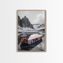 Glacial Rock, Abstract Ice Reflection, Surreal Landscape, Canvas Print, Nature Photography, Minimalist Winter Wall Art, Modern Decor