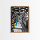 Market Stroll, Beach Shop, Coastal Market, Tropical Life, Framed Canvas Print, Boho Beach Art, Kitchen or Entryway Wall Art