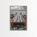 Rustic Dock, Seaside Escape, Coastal Pier, Nautical Wood, Canvas Print, Lake House Decor, Farmhouse Style, Living Room Wall Art