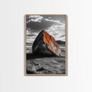Red Rock, Sunset Boulders, Wild West Plains, Canvas Print, Desert Landscape Art, Living Room Wall Decor, Nature Photography
