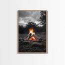 Firewood Blaze, Autumn Campfire, Outdoor Canvas Print, Cozy Cabin Wall Art, Rustic Nature Decor, Adventure Wall Accent