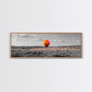 Hot Air Balloon, Colorful Sky, Open Field, Adventure Art, Framed Canvas Print, Whimsical Decor, Playroom Wall Art, Travel Theme