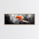 Jellyfish Glow, Ocean Depths, Abstract Sea Life, Framed Canvas Print, marine animal art, coastal bathroom decor, modern underwater wall art