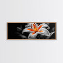 Lily Closeup, Vibrant Bloom, Floral Detail, Orange Petals, Framed Canvas Print, Kitchen Wall Art, Nature Inspired Art, Botanical Print