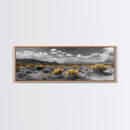 Desert Cactus, Southwestern Vibes, Golden Landscape, Boho Earth Tones, Framed Canvas Print, Entryway Wall Art, Desert Home Decor