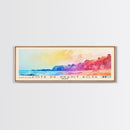 Côte de Granit Rose, France Watercolor Beach Print, Vacation Gift, France Wall Art, Framed Canvas Print, Framed Beach Painting