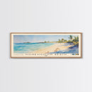 Honeymoon Beach, US Virgin islands Watercolor Beach Print, Vacation Gift, US Virgin islands Wall Art, Framed Canvas Print, Framed Beach Painting
