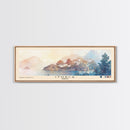 Ithaca, Greece Watercolor Print, Vacation Gift, Greece Wall Art, Beach Painting, Beach Decor, Large Wall Art, Wood Frame Art