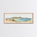 Saint Martin Island, France and Holland Watercolor Beach Print, Vacation Gift, France and Holland Wall Art, Framed Canvas Print, Framed Beach Painting