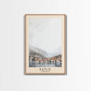 Banje, Croatia Watercolor Print, Vacation Gift, Croatia Wall Art, Beach Painting, Beach Decor, Large Wall Art, Wood Frame Art