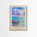 Cayman Islands, United Kingdom Watercolor Beach Print, Vacation Gift, United Kingdom Wall Art, Beach Painting, Beach Decor, Beach Painting