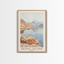 Damas Island, Chile Watercolor Beach Print, Vacation Gift, Chile Wall Art, Framed Canvas Print, Framed Beach Painting