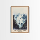 Ha Long Bay, Vietnam Watercolor Beach Print, Vacation Gift, Vietnam Wall Art, Framed Canvas Print, Framed Beach Painting