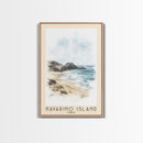 Navarino Island, Chile Watercolor Print, Vacation Gift, Chile Wall Art, Beach Painting, Beach Decor, Large Wall Art, Wood Frame Art