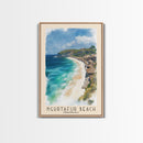 Ngurtafur Beach, Indonesia Watercolor Beach Print, Vacation Gift, Indonesia Wall Art, Framed Canvas Print, Framed Beach Painting