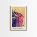 Palmarola, Italy Watercolor Print, Vacation Gift, Italy Wall Art, Beach Painting, Beach Decor, Large Wall Art, Wood Frame Art