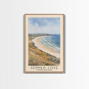 Sennen Cove, United Kingdom Watercolor Beach Print, Vacation Gift, United Kingdom Wall Art, Beach Painting, Beach Decor, Beach Painting