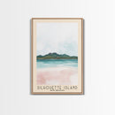 Silhouette Island, Seychelles Watercolor Print, Vacation Gift, Seychelles Wall Art, Beach Painting, Beach Decor, Large Wall Art, Wood Frame Art