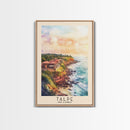 Talpe, Sri Lanka Watercolor Print, Vacation Gift, Sri Lanka Wall Art, Beach Painting, Beach Decor, Large Wall Art, Wood Frame Art