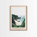 Zamami Beach, Japan Watercolor Beach Print, Vacation Gift, Japan Wall Art, Framed Canvas Print, Framed Beach Painting
