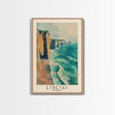 Étretat, France Watercolor Print, Vacation Gift, France Wall Art, Beach Painting, Beach Decor, Large Wall Art, Wood Frame Art
