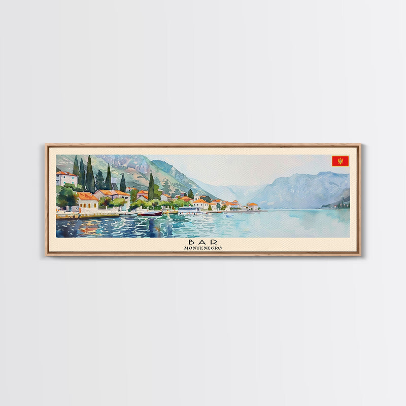 Bar Montenegro Travel Print Wall Art, Panoramic City Art, Travel Art, Wall Decor, Vacation Gift, Framed Canvas Print Or Metal Art